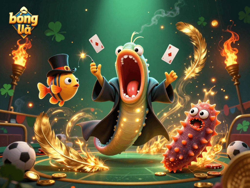 Experience thrilling moments with bóng đá lu and unique magic acts in a vibrant underwater casino scene.